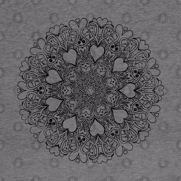 Symmetric Hearts - Mandala Design by PacPrintwear8